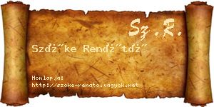 Szőke Renátó névjegykártya