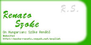 renato szoke business card