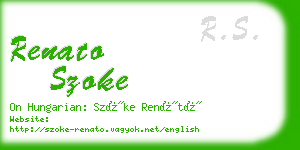 renato szoke business card